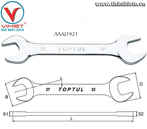 Cờ lê 2 đầu miệng Toptul AAAJ1921