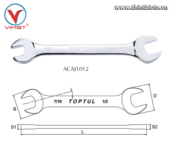 Cờ lê 2 đầu mở toptul ACAJ1012