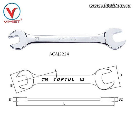 Cờ lê 2 đầu miệng Toptul ACAJ2224