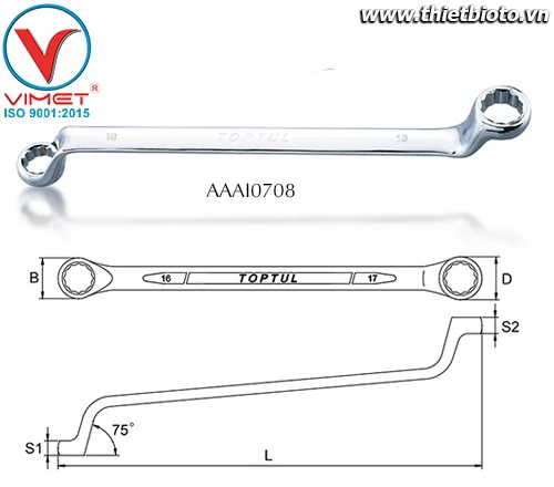 Cờ lê 2 đầu vòng Toptul AAAI0708