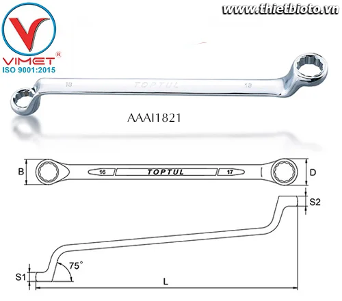 Cờ lê 2 đầu vòng Toptul AAAI1821