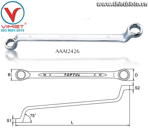Cờ lê 2 đầu vòng Toptul AAAI2426