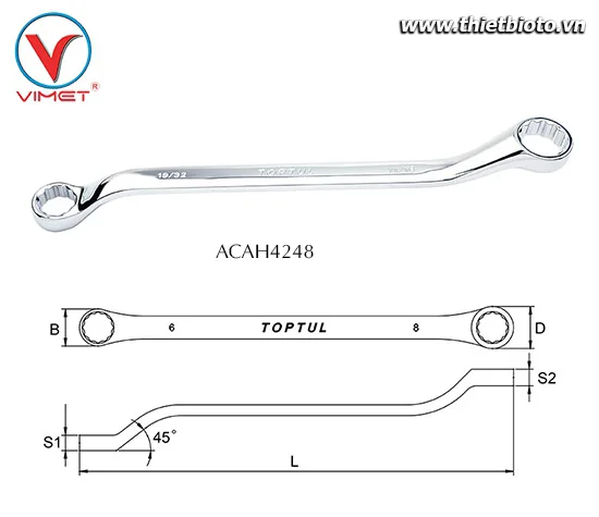 Cờ lê 2 đầu vòng Toptul ACAH4248