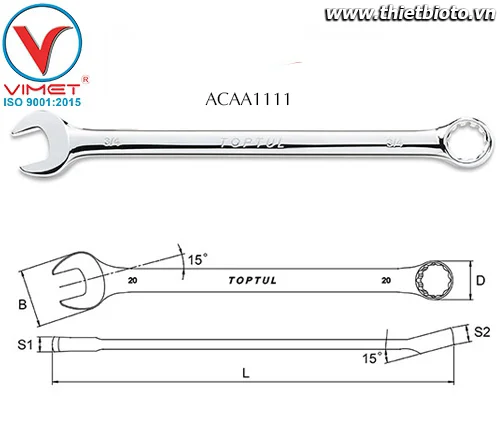 Cờ lê đầu vòng miệng Toptul ACAA1111