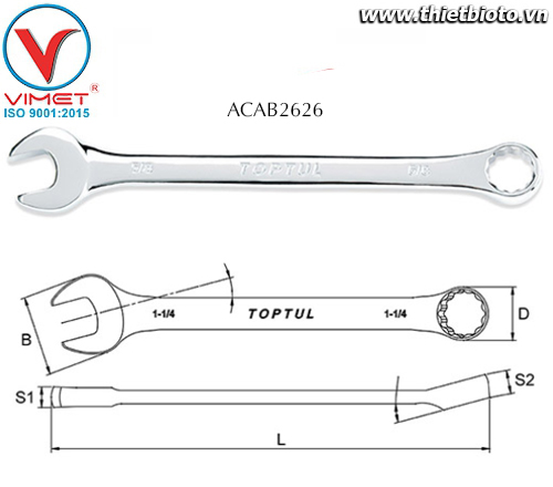 Cờ lê đầu vòng miệng Toptul ACAB2626 (ngưng sản xuất)