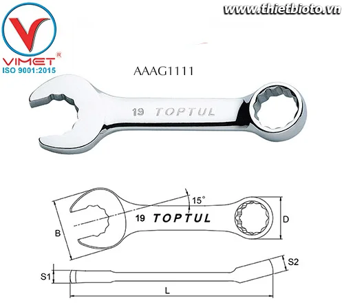 Cờ lê đầu vòng mở Toptul AAAG1111