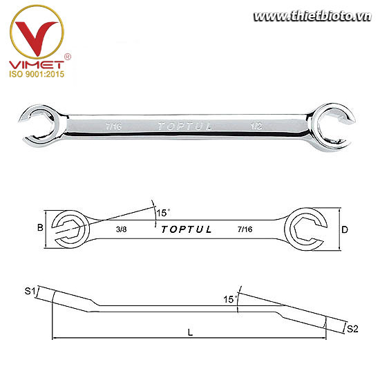 Cờ lê 2 đầu mở TOPTUL AFAA1618