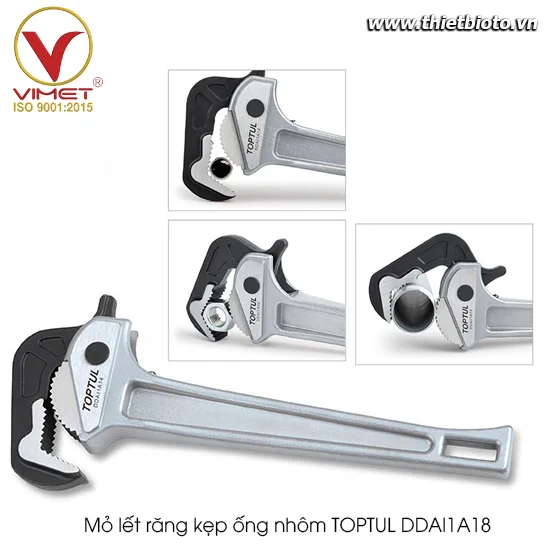 Mỏ lết răng kẹp ống nhôm TOPTUL DDAI1A18