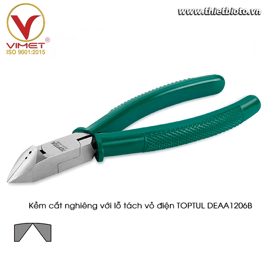 Kềm cắt nghiêng với lỗ tách vỏ điện TOPTUL DEAA1206B