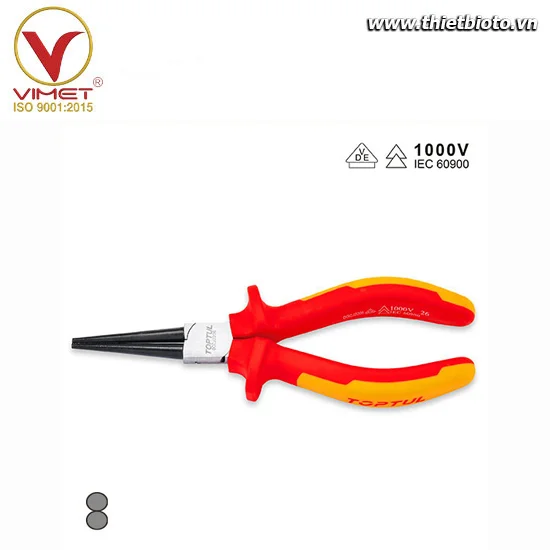 Kìm mũi tròn cách điện VDE TOPTUL DGCJ2206
