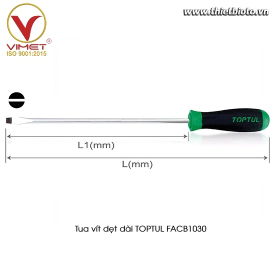 Tua vít dẹt dài TOPTUL FACB1030