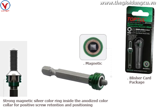 Đầu vít vuông từ tính FQHB0802