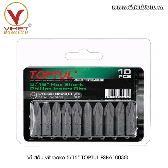Vỉ đầu vít bake 5/16" TOPTUL FSBA1003G