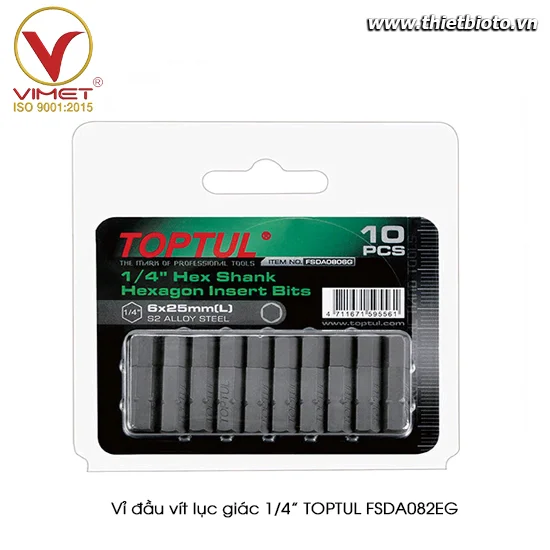 Vỉ đầu vít lục giác 1/4” TOPTUL FSDA082EG