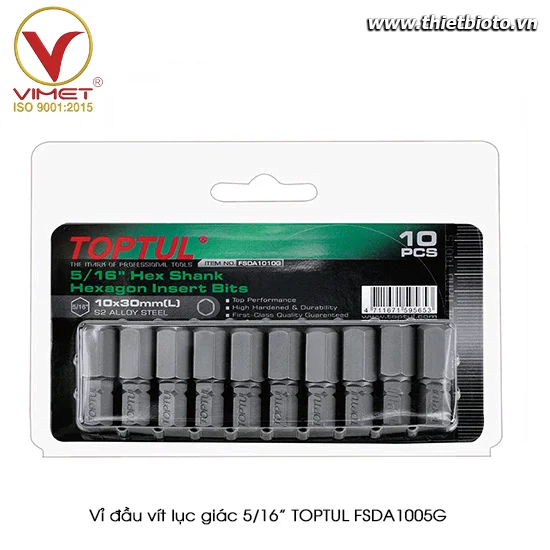 Vỉ đầu vít lục giác 5/16" TOPTUL FSDA1005G