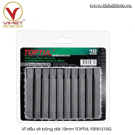 Vỉ đầu vít bông dài 10mm TOPTUL FSFB1210G