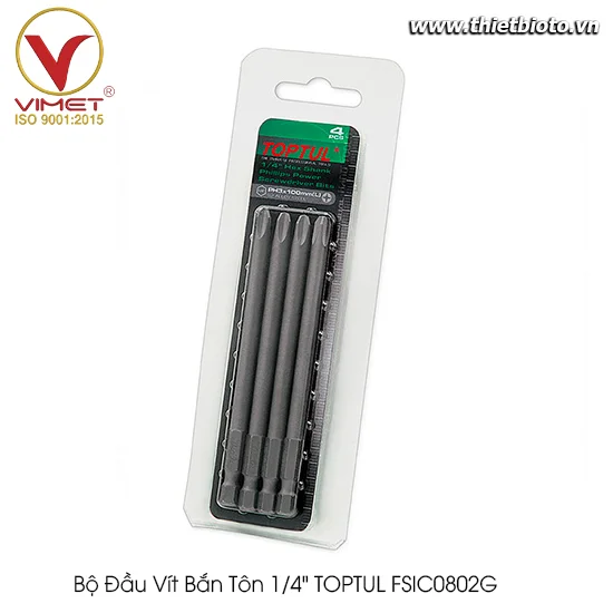 Bộ Đầu Vít Bắn Tôn 1/4" TOPTUL FSIC0802G