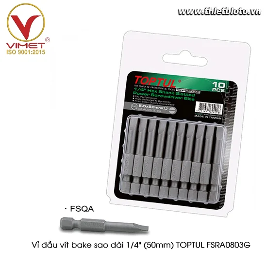 Vỉ đầu vít bake sao dài 1/4" (50mm) TOPTUL FSRA0803G