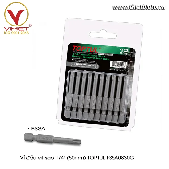 Vỉ đầu vít sao 1/4" (50mm) TOPTUL FSSA0830G