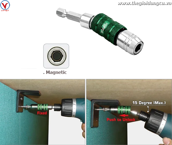 Đầu nối bắn vít lắt léo 1/4" FTGA0808