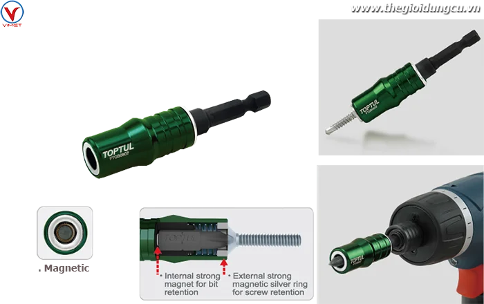 Đầu nối 1/4" cho súng vặn vít Toptul FTGB0807