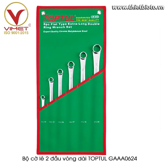 Bộ cờ lê 2 đầu vòng dài TOPTUL GAAA0624