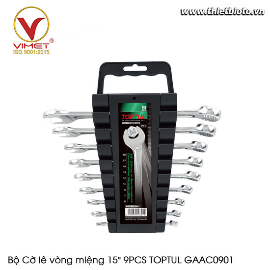 Bộ Cờ lê vòng miệng 15° 9PCS TOPTUL GAAC0901