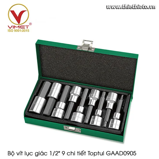 Bộ vít lục giác 1/2" 9 chi tiết Toptul GAAD0905