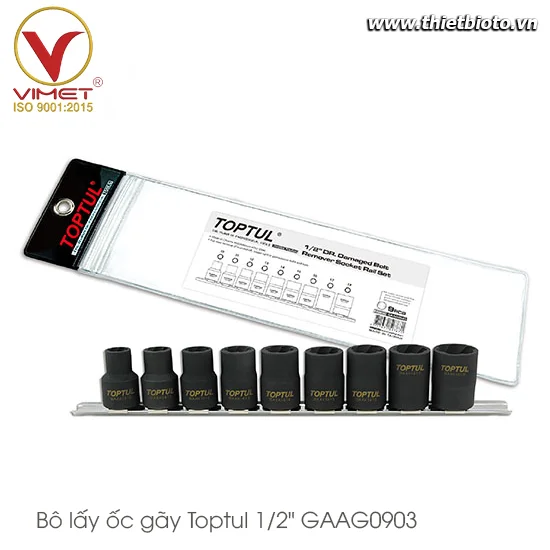 Bộ lấy ốc gãy Toptul 1/2" GAAG0903
