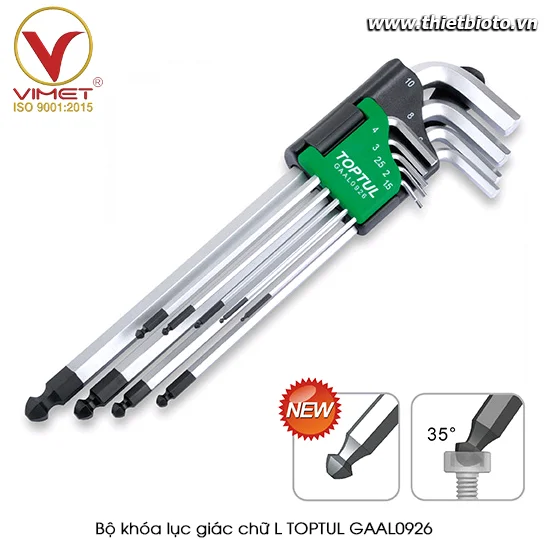 Bộ khóa lục giác 9 chi tiết TOPTUL GAAL0926