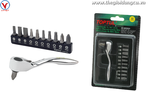 Bộ tay vặn và mũi vít đa năng 1/4