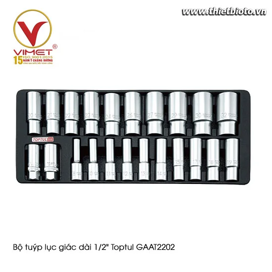 Bộ tuýp lục giác dài 1/2" Toptul GAAT2202