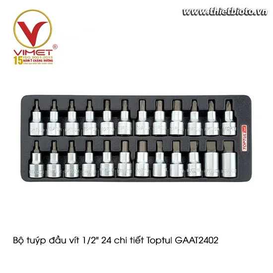 Bộ tuýp đầu vít 1/2" 24 chi tiết Toptul GAAT2402