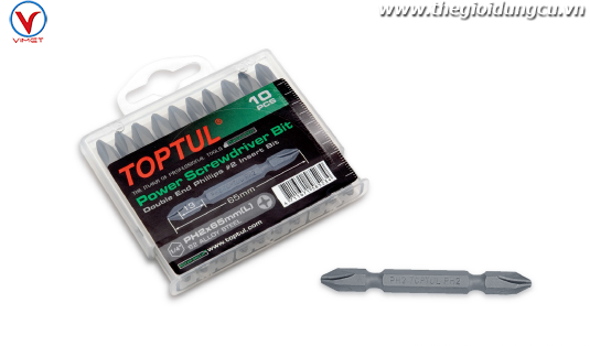 Bộ mũi vít bake 10 chi tiết  PH1x65mm Toptul GAAW1002