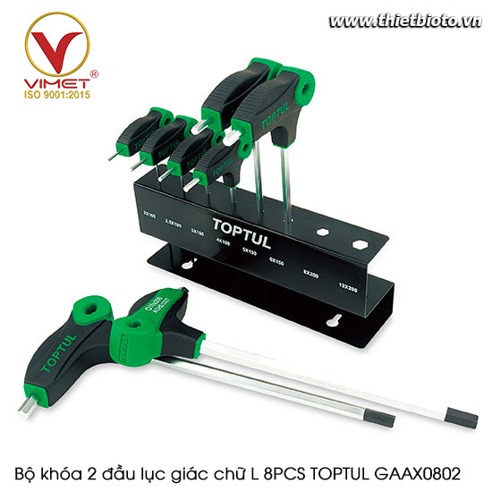 Bộ khóa 2 đầu lục giác chữ L 8PCS TOPTUL GAAX0802