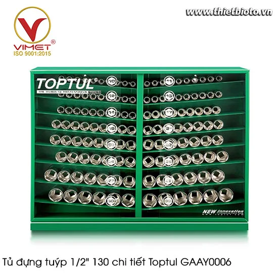 Tủ đựng tuýp 1/2" 130 chi tiết Toptul GAAY0006