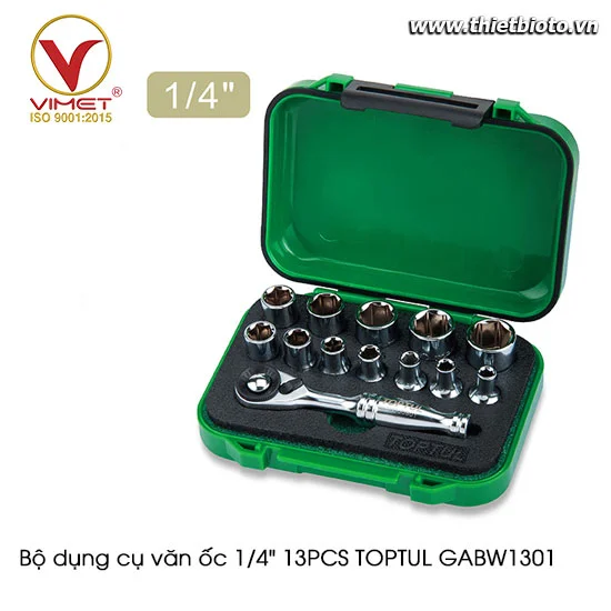 Bộ dụng cụ văn ốc 1/4" 13PCS TOPTUL GABW1301