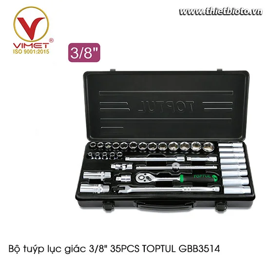 Bộ tuýp lục giác 3/8" 35PCS (hộp đen) TOPTUL GBB3514