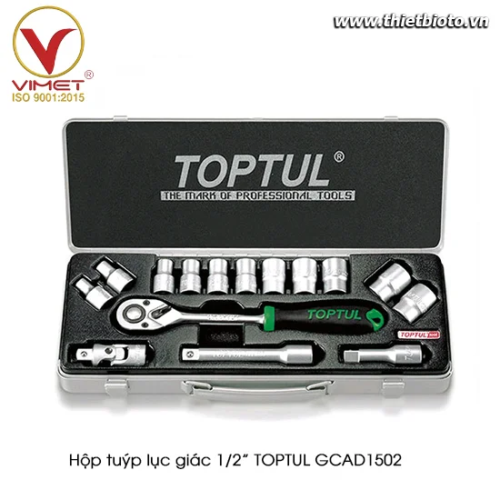 Hộp đầu tuýp 1/2" 15 chi tiết TOPTUL GCAD1502