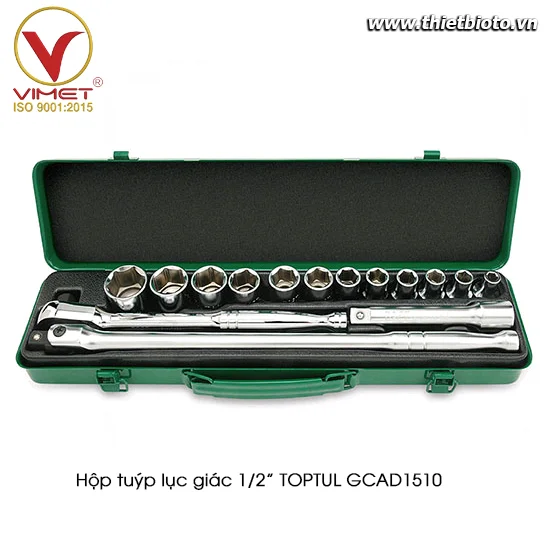 Hộp đầu tuýp 1/2" 15 chi tiết TOPTUL GCAD1510