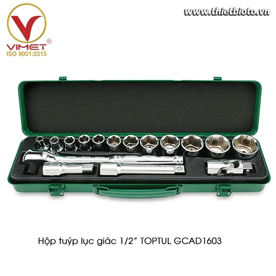 Hộp đầu tuýp 1/2" 16 chi tiết TOPTUL GCAD1603