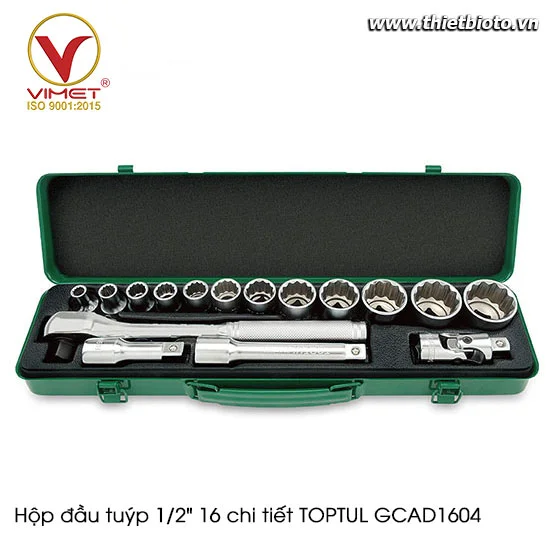 Hộp đầu tuýp 1/2" 16 chi tiết TOPTUL GCAD1604