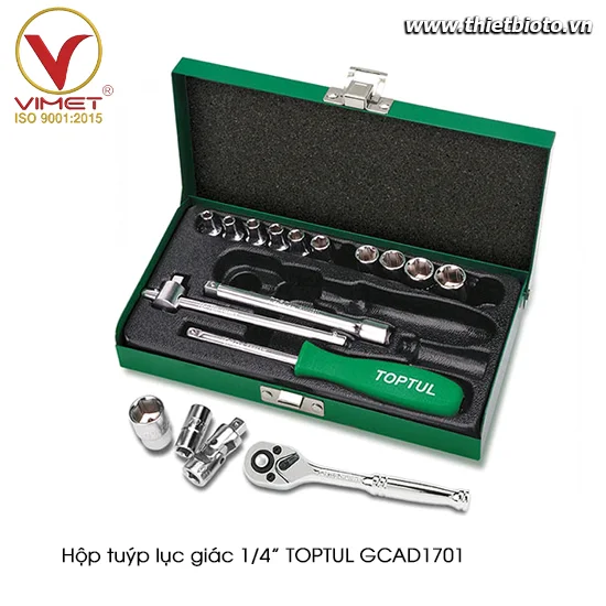 Hộp đầu tuýp 1/4" 17 chi tiết TOPTUL GCAD1701