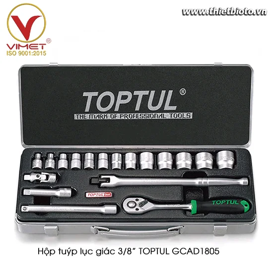 Hộp đầu tuýp 3/8" 18 chi tiết TOPTUL GCAD1805