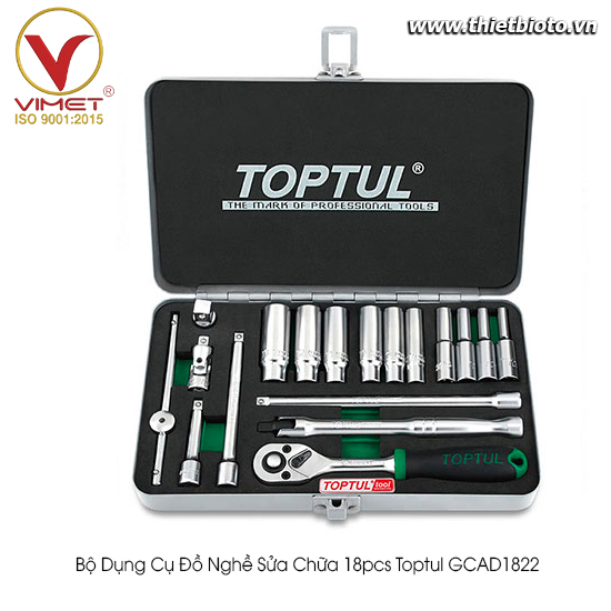 Bộ dụng cụ đồ nghề sửa chữa 18pcs Toptul GCAD1822