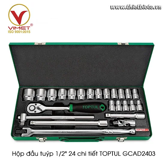 Hộp đầu tuýp 1/2" 24 chi tiết TOPTUL GCAD2403
