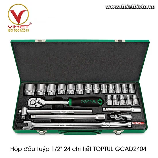 Hộp đầu tuýp bông 1/2" 24 chi tiết TOPTUL GCAD2404