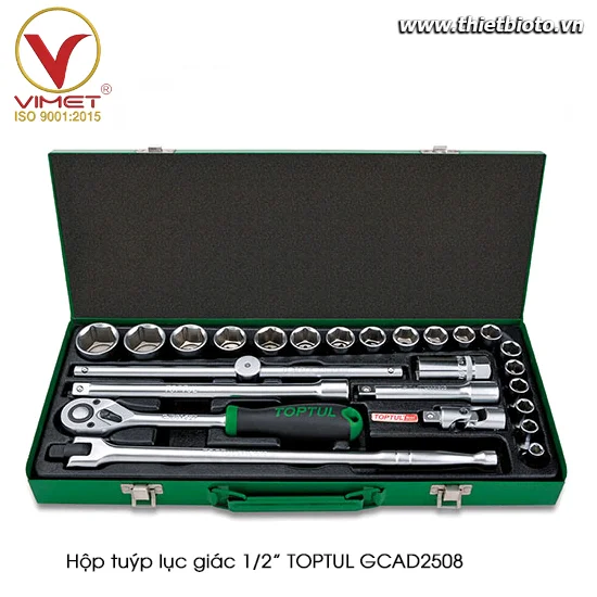 Hộp đầu tuýp 1/2" 25 chi tiết TOPTUL GCAD2508