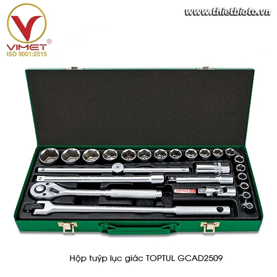 Hộp đầu tuýp 1/2" 25 chi tiết TOPTUL GCAD2509