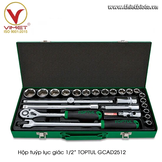 Hộp đầu tuýp bông 1/2" 25 chi tiết TOPTUL GCAD2512